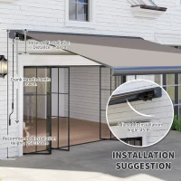Outsunny 3 x 2.5 m Electric Awning with Remote Controller, Aluminium Frame DIY Retractable Awning, UV50+ Sun Shade Canopy for Garden Patio Deck Door Window, Light Grey(m-8)
