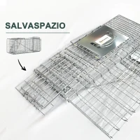 Outsunny Trappola per Ratti, Topi e Nutrie Pieghevole in Acciaio(m-7)