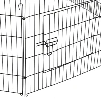 PawHut Parque para Animais de Estimação com 8 Paineis 71x76cm Dobrável Cerca para Animais de Estimação com Porta com Trava para Jardim Pátio Exterior Preto(m-9)