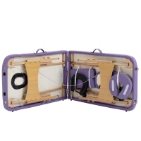 HOMCOM Marquesa de Massagem Dobrável Marquesa com Altura Ajustável 61-88 cm Desenho Ergonómico Fácil de Transportar 185x60 cm Roxo(m-4)