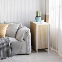 HOMCOM Mesa Dobrável de Arrumação 4 Prateleiras para Sala de Jantar Sala de Estar Mesa Auxiliar de Madeira 169x62x75 cm Carvalho e Branco(m-8)