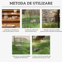 Outsunny Capcana pentru animale , 66 x 24 x 30,5 cm Cusca umana pentru rozatoare pentru iepuri, veverite, nurci, vole, argintie(m-5)
