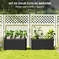 Outsunny Set 2 Jardiniere Gradina inaltate 120×60×60 cm – Otel Galvanizat(m-4)