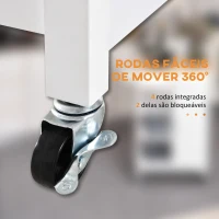 HOMCOM Carrinho de cozinha com 1 gaveta 1 armário 3 prateleiras abertas 66x39.5x86.5 cm Branco(m-5)