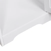 kleankin Armário de banheiro branco 5 níveis Prateleiras Coluna do banheiro com 3 prateleiras 1 porta de MDF  e resistente à água 40x38x160cm(m-8)