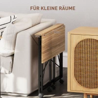 HOMCOM Składane Biurko na Kółkach, Oszczędzające Miejsce, Stal, MDF, Dąb(m-4)