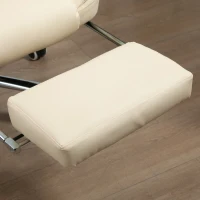 Vinsetto Poltrona Massaggiante Ergonomica ad Altezza Regolabile con 6 Punti Vibranti, 65x160x104 cm, Crema(m-11)