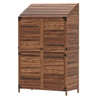 Outsunny 103.5 x 59 cm Wooden Garden Shed - Brown(m-11)