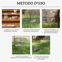 Outsunny Trappola per Ratti, Topi e Nutrie Pieghevole in Acciaio(m-5)