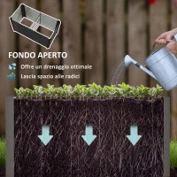 Outsunny Aiuola Rialzata Set 2 Pezzi Rettangolari senza Fondo, in Acciaio Zincato, 120x60x60 cm, Grigio Scuro(m-5)