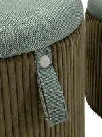 Mauro Ferretti Puff cu Depozitare Bolzano Verde Set 2 Buc cm Ø 38x38-32x27(m-3)