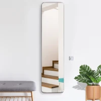 HOMCOM Full Length Mirror, 156 x 37 cm Rectangular Full Body Mirror with Stand, Floor Standing, Hanging or Leaning Against Wall for Bedroom Cloakroom, Black(m-8)
