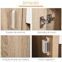 HOMCOM Sapateira de 3 Portas para 18-27 Pares de Sapatos com Gaveta e Armário para Entrada Dormitório 84x30x132 cm Madeira Natural(m-6)
