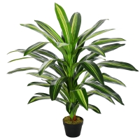 Outsunny Artificial Plant in Pot, Fake Plant for Home Indoor Decor, 110cm, Green