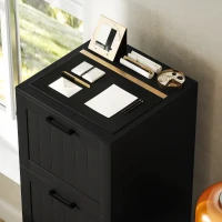 HOMCOM Comodă pentru Documente cu 4 Sertare, Șină Reglabilă, 2 Chei și 2 Încuietori, 40x40x131 cm, Negru(m-8)