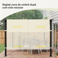 Outsunny Husă pentru Foișor Pergolă 3x3 m din Poliester cu Buzunare și Curele, 488x122 cm, Crem Alb(m-7)