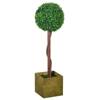 Outsunny Alberello Bosso Artificiale con Vaso Pianta Finta Altezza 87cm per Interno ed Esterno, Verde chiaro e scuro(m-10)