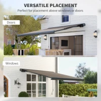 Outsunny 3 x 2.5 m Electric Awning with Remote Controller, Aluminium Frame DIY Retractable Awning, UV50+ Sun Shade Canopy for Garden Patio Deck Door Window, Light Grey(m-6)