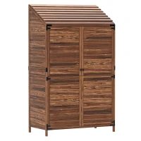 Outsunny 103.5 x 59 cm Wooden Garden Shed - Brown(m-1)