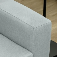 HOMCOM 2-Sitzer-Sofa, Couch mit Vollholzrahmen, Metallbeine, schlichtes Design, Hellgrau(m-9)