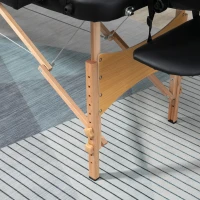 HOMCOM Marquesa de Massagem Dobrável Marquesa com Altura Ajustável 61-88 cm Desenho Ergonómico Fácil de Transportar 185x60 cm Preto(m-8)