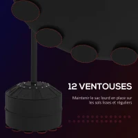 SPORTNOW Sac de frappe sur pied punching ball sur pied réglable en hauteur 160-205 cm pompe inclus, lestage de sable ou eau, noir(m-6)