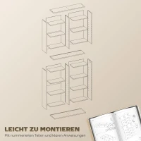 HOMCOM Regał na DVD, Stojak na CD z 14 regulowanymi półkami, 18 przegródkami, 175 cm, Regał na Blu-ray, Płyta wiórowa, Biały(m-7)