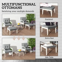 Outsunny Five-Piece Rattan Patio Set, with Wood-Top Table - Grey(m-5)