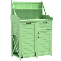 Armoire de jardin en bois avec étagères, 100×45×154 cm, Vert(m-11)