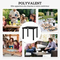 Outsunny Table à manger de jardin pour 4 personnes, en aluminium, 78 x 78 x 74 cm, noir(m-6)