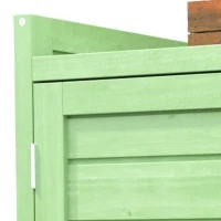Armadio da giardino in legno, armadio per attrezzi con tre scomparti, 87,7×40×70,2 cm, Verde(m-8)