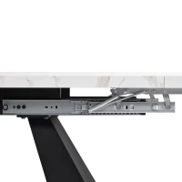 Masă de luat extensibilă, pentru living și birou de acasă, 159x74x77 cm, Alb+Negru(m-8)