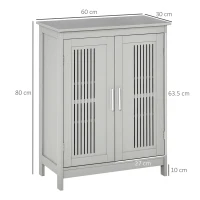 kleankin Modern Bathroom Floor Cabinet - Grey(m-3)