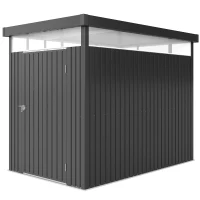 Outsunny 5.3 x 8.5ft Galvanised Steel Garden Shed, Metal Shed with Roof Windows, Leakage Holes and Lockable Wide Door for Outdoor Patio Tool Storage(m-11)