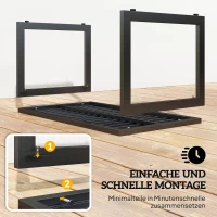 Outsunny Beistelltisch mit Latten-Design Balkontisch aus Aluminium Kaffeetisch wetterfest 90 x 50 x 42 cm Schwarz(m-8)