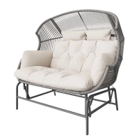 Fauteuil à bascule de jardin pour deux personnes,  fauteuil de jardin, 145×85×143 cm, Gris(m-2)