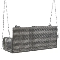 Dondolo da giardino dondolo Hollywood con cuscini di seduta e schienale rimovibili e lavabili, 2 posti, Grigio(m-14)