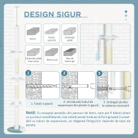 PawHut Ansamblu de Joacă Reglabil pentru Pisici 225-255 cm Alb(m-7)