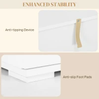 HOMCOM LED Light Sideboard - High Gloss White(m-7)