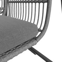 Dondolo da Giardino a 2 Posti in Metallo con Cuscino Sfoderabile, 141x109x143 cm, Grigio Scuro(m-8)