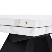 Masă de luat extensibilă, pentru living și birou de acasă, 159x74x77 cm, Alb+Negru(m-9)