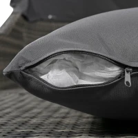 Ensemble de salon de jardin avec baldaquin réglable et 4 coussins, chaise longue de terrasse tout temps, 203×120×126 cm, Gris(m-6)