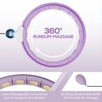 SPORTNOW Smart Hula Hoop Reifen Erwachsene mit Gewicht Kugel Zähler 16 Knoten (76-113cm) Violett(m-4)