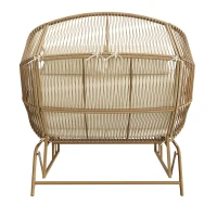 Fauteuil à bascule de jardin pour deux personnes, fauteuil de jardin, 145×85×143 cm, Couleur naturelle(m-12)