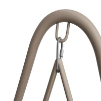 Balancelle de jardin pour 2 personnes, balancelle avec dossier, 141×109×143 cm, Beige＋Marron(m-8)