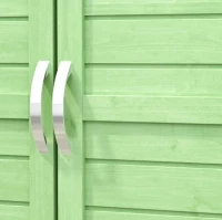 Armadio da giardino in legno, armadio per attrezzi con tre scomparti, 87,7×40×70,2 cm, Verde(m-6)