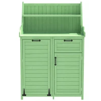 Armoire de jardin en bois avec étagères, 100×45×154 cm, Vert(m-2)