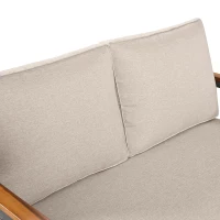 Juego de Muebles de Jardín de 4 Piezas con Sofá de 2 Plazas 2 Sillones Individuales y Mesa Beige(m-5)
