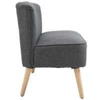 HOMCOM 2-Sitzer Sofa, weiche Polsterung, pflegeleichter Bezug, bis 150 kg, 117 x 56,5 x 77 cm, Hellgrau(m-13)