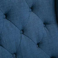 HOMCOM Eleganter Ohrensessel, dick gepolstert, abnehmbarer Bezug, 74 x 86 x 102 cm, Blau(m-10)